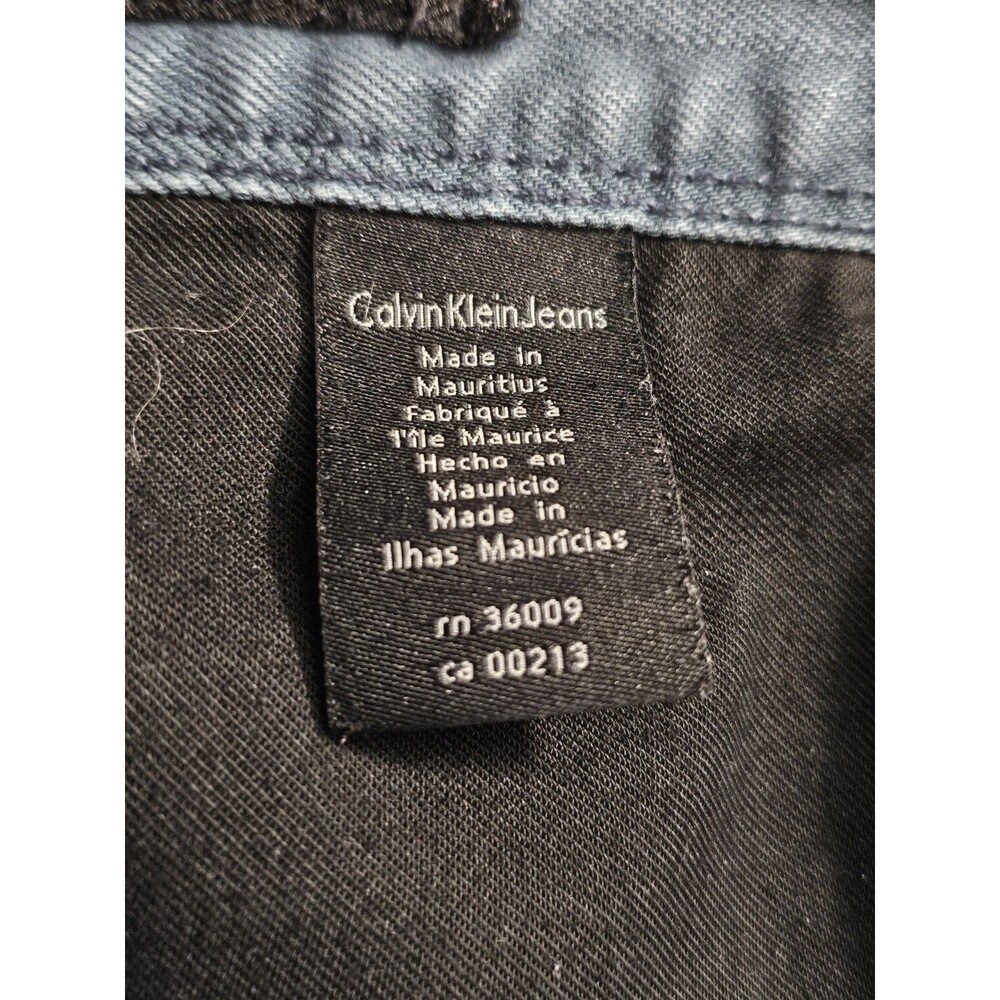 Calvin Klein Jeans Mens Straight Leg Mid Rise 36X32 Teal 5 Pocket - Picture 4 of 11